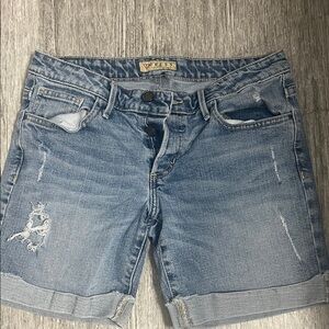 Guess Light Blue Distressed Jean Shorts